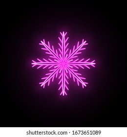Snowflake neon icon. Simple thin line, outline vector of snowflake icons for ui and ux, website or mobile application