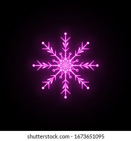 Snowflake neon icon. Simple thin line, outline vector of snowflake icons for ui and ux, website or mobile application