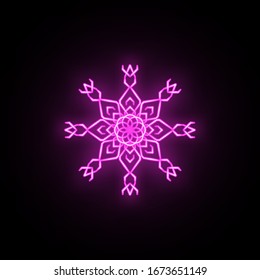 Icono de neón copo de nieve. Línea delgada simple, contorno vectorial de iconos de copos de nieve para ui y ux, sitio web o aplicación móvil