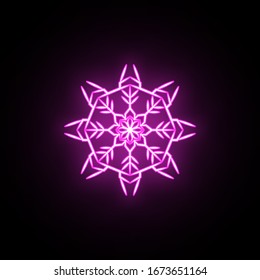 Snowflake neon icon. Simple thin line, outline vector of snowflake icons for ui and ux, website or mobile application