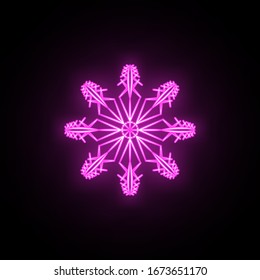 Snowflake neon icon. Simple thin line, outline vector of snowflake icons for ui and ux, website or mobile application