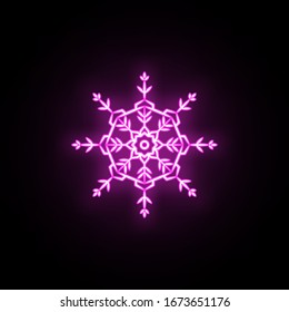 Snowflake neon icon. Simple thin line, outline vector of snowflake icons for ui and ux, website or mobile application