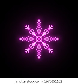 Snowflake neon icon. Simple thin line, outline vector of snowflake icons for ui and ux, website or mobile application