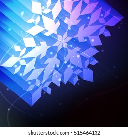 Snowflake neon vector background abstract winter concept