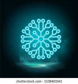 Snowflake neon vector icon. Christmas and winter theme. Simple flat black illustration. Icon