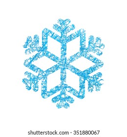Snowflake of network. Snow line. Winter exhibit.