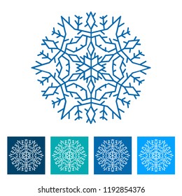 Snowflake. New Year icon. Vector illustration