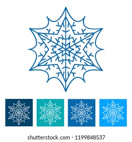 Snowflake. New Year icon. Vector illustration