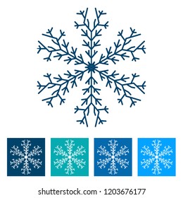 Snowflake. New Year icon. Vector illustration