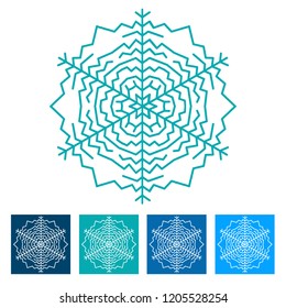 Snowflake. New Year icon. Vector illustration
