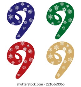 Ilustración del vector número nueve copo de nieve. Número 9 Con Copos De Nieve. Número Con Un Patrón De Copos De Nieve
