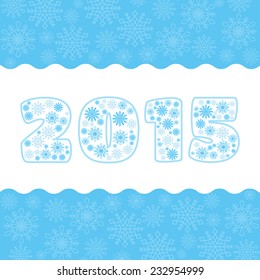 Snowflake numbers set for winter design. New 2015 Year background. Vector illustration