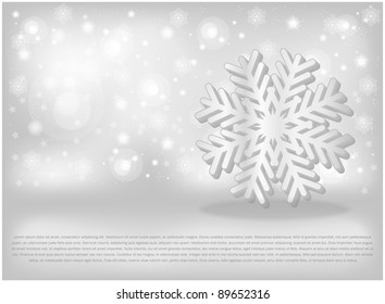 Snowflake on abstract new year background and lights