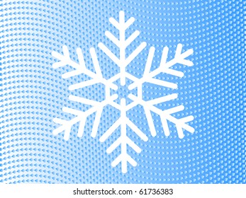 snowflake on the background of wavy lines of blue diamonds