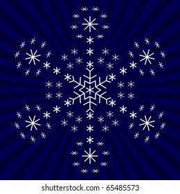 Snowflake on background, winter christmas object, complex form
