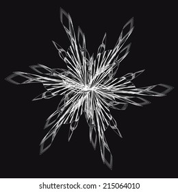 Snowflake on black background