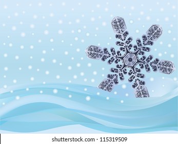 snowflake on a blue background