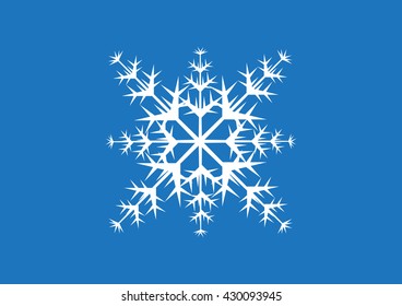 Snowflake on the blue background