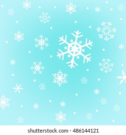Snowflake on blue background