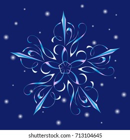 snowflake on a blue background