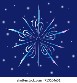 snowflake on a blue background