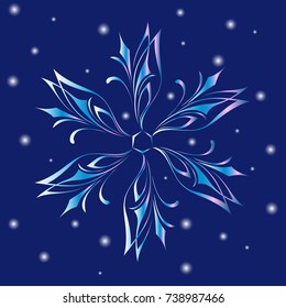 snowflake on a blue background
