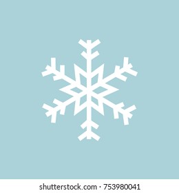 Snowflake on blue background.