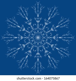 Snowflake on a blue background, EPS8 - vector graphics.