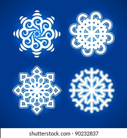 snowflake on blue background. vector illustration