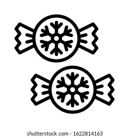 snowflake on candy related sweet and candy vectors in lineal style,