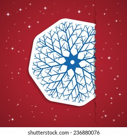 Snowflake on card vector illustration