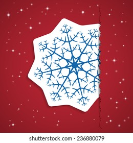Snowflake on card vector illustration