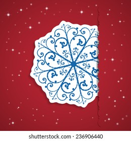 Snowflake on card vector illustration