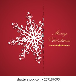Snowflake on card vector illustration