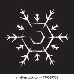 A snowflake on a chalkboard