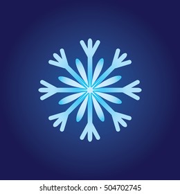 Snowflake on dark blue background