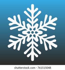 snowflake on darken blue background. cold weather symbol.