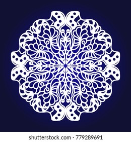 
Snowflake on a gradient blue background