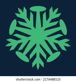 snowflake on a green background