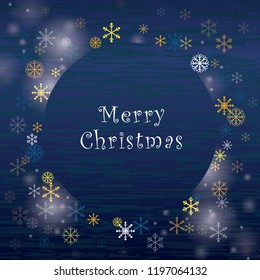Snowflake on indigo background for decoration on Christmas holiday event.
