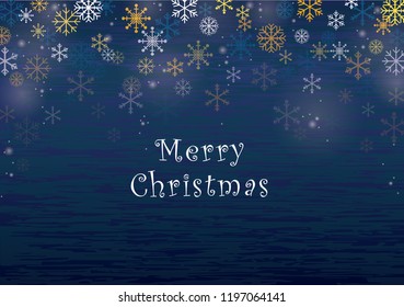 Snowflake on indigo background for decoration on Christmas holiday event.