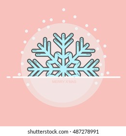 Snowflake on pink background.