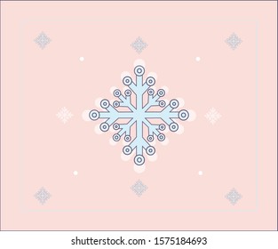Snowflake On The Pink Board In Winter
