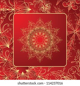 snowflake on a red background