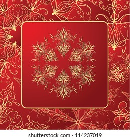 snowflake on a red background