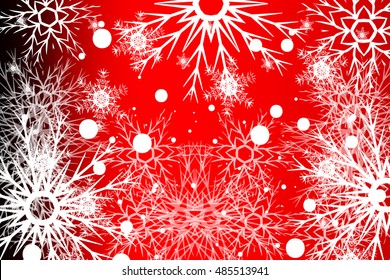 snowflake on red background. Christmas vector pattern design for greeting card, wallpaper, backdrop.