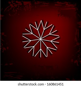 snowflake on a red background old