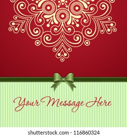 Snowflake on vintage background. Template for christmas card.