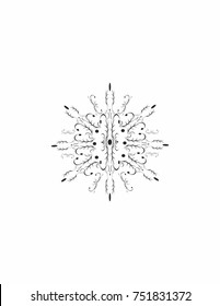 Snowflake on a white background