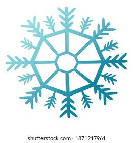 Copo de nieve sobre fondo blanco para decoraciones estilo vectorial navideño.